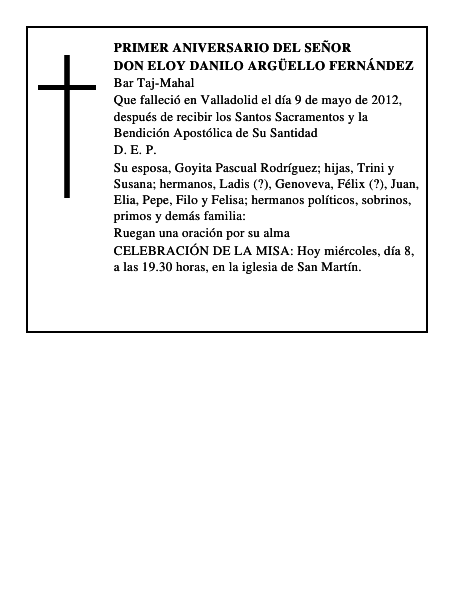 Don Eloy Danilo Argüello Fernández