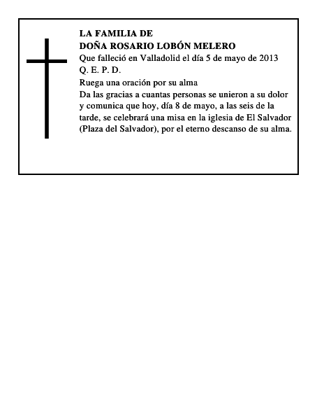 Doña Rosario Lobón Melero