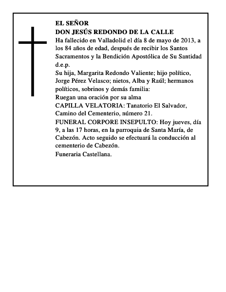 Don Jesús Redondo de la Calle