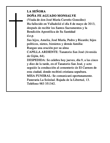 Doña Fe Aguado Monsalve