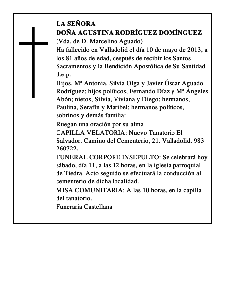Doña Agustina Rodríguez Domínguez