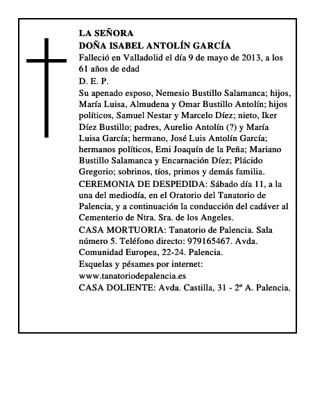Doña Isabel Antolín García