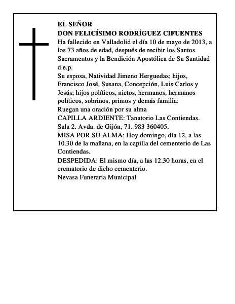 Don Felicísimo Rodríguez Cifuentes