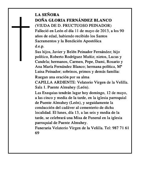 Doña Gloria Fernández Blanco