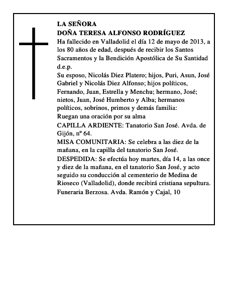 Doña Teresa Alfonso Rodríguez