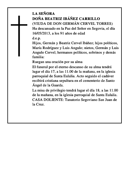 Doña Beatriz Ibáñez Carrillo