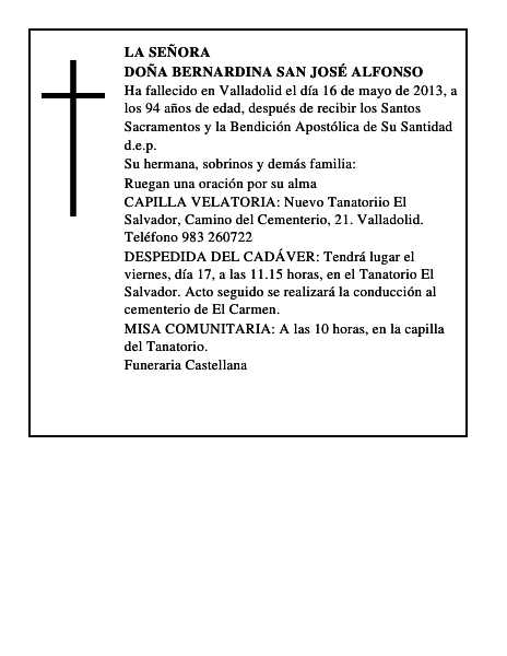 Doña Bernardina San José Alfonso