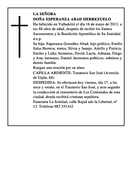 Doña Esperanza Abad Herrezuelo