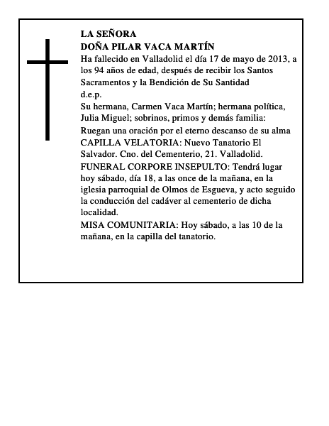 Doña Pilar Vaca Martín