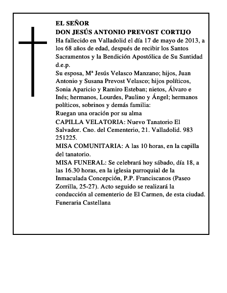 Don Jesús Antonio Prevost Cortijo