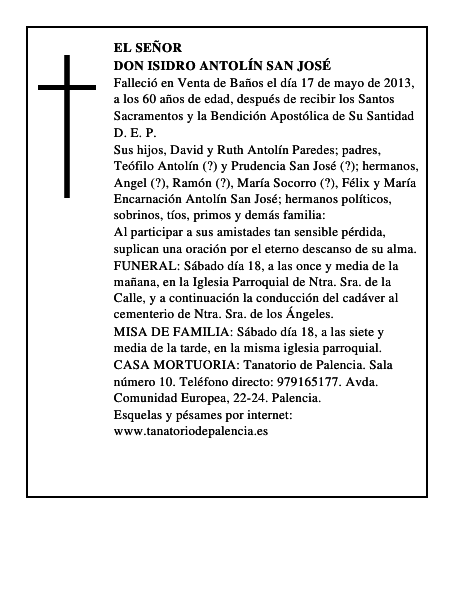 Don Isidro Antolín San José