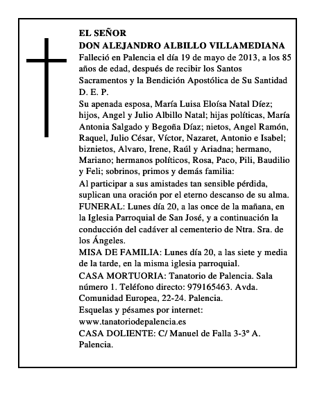 Don Alejandro Albillo Villamediana