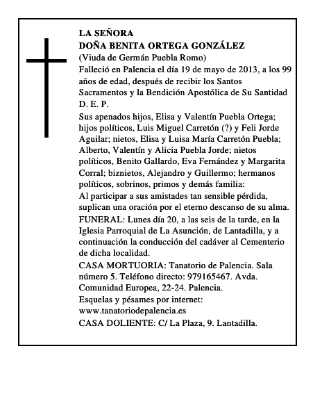 Doña Benita Ortega González