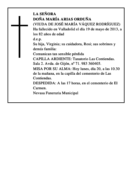 Doña María Arias Orduña