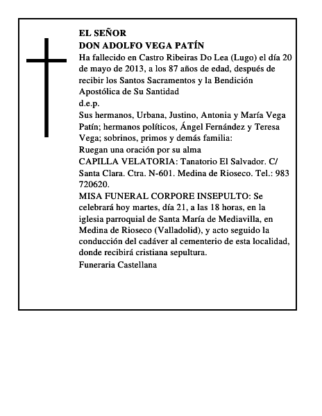 Don Adolfo Vega Patín