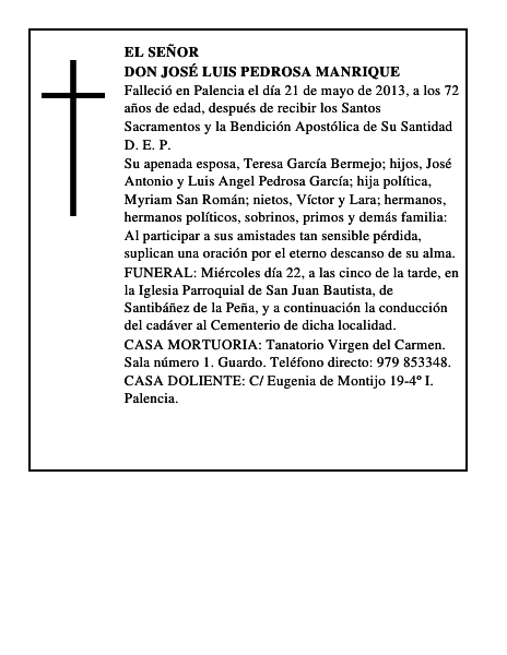 Don José Luis Pedrosa Manrique