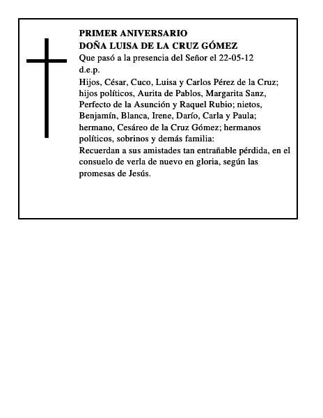 Doña Luisa de la Cruz Gómez