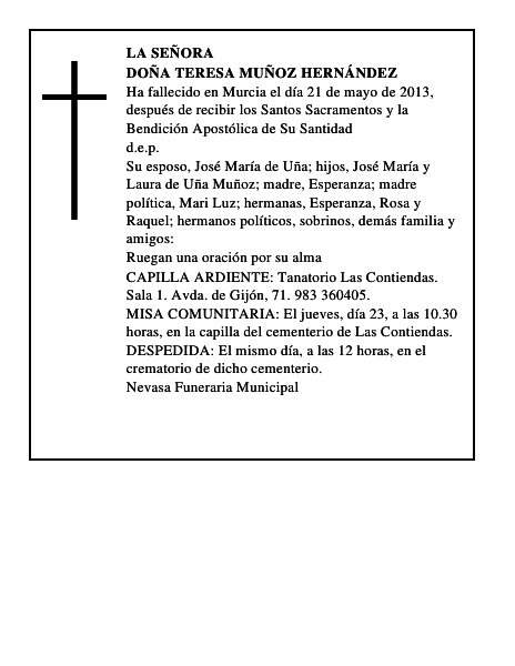 Doña Teresa Muñoz Hernández
