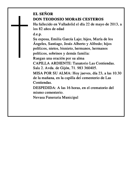 Don Teodosio Morais Cesteros