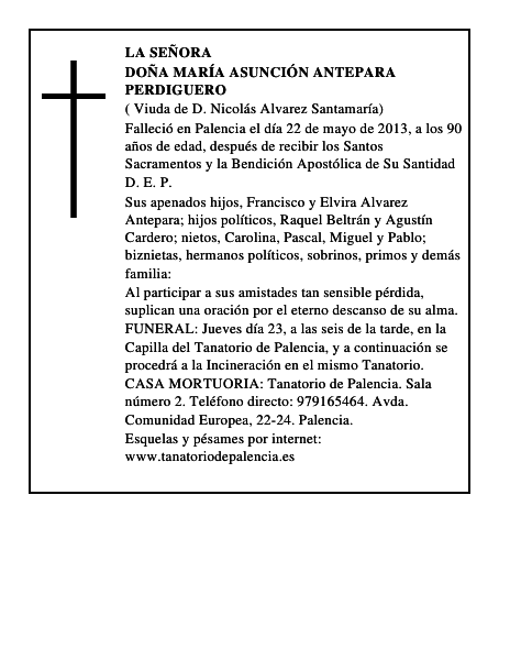 Doña María Asunción Antepara Perdiguero
