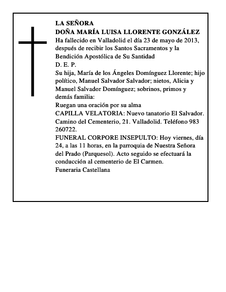 Doña María Luisa Llorente González