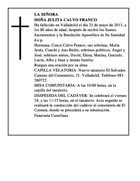 Doña Julita Calvo Franco