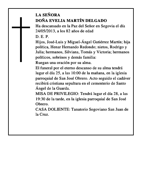 Doña Evelia Martín Delgado