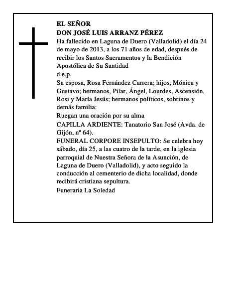 Don José Luis Arranz Pérez