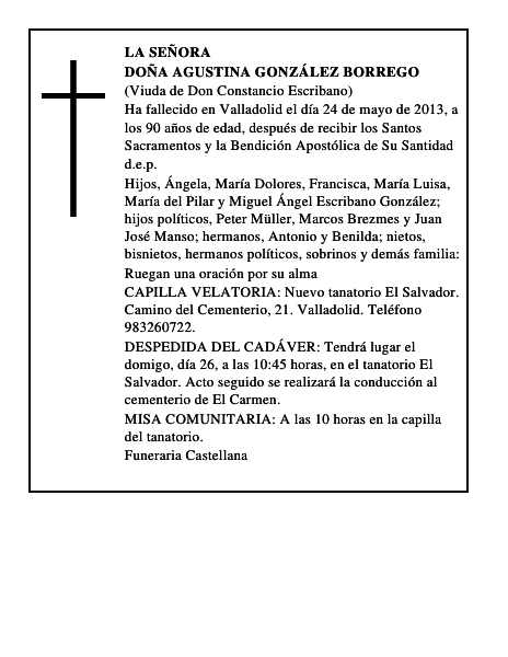 Doña Agustina González Borrego