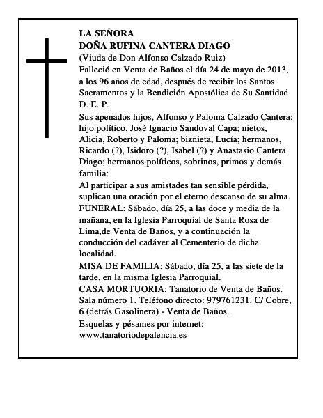 Doña Rufina Cantera Diago