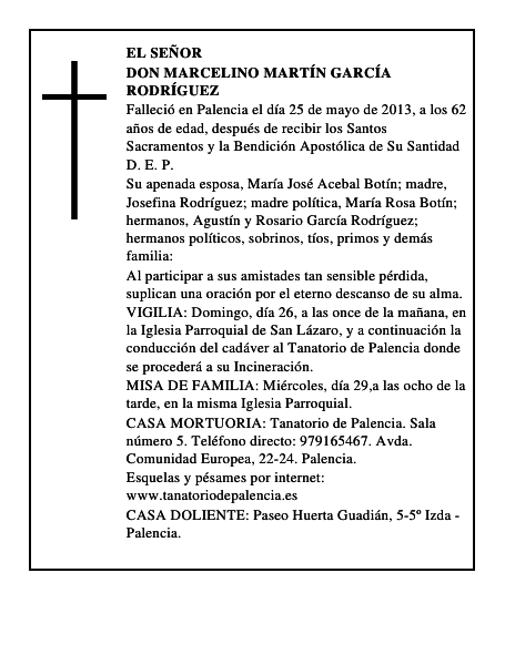 Don Marcelino Martín García Rodríguez