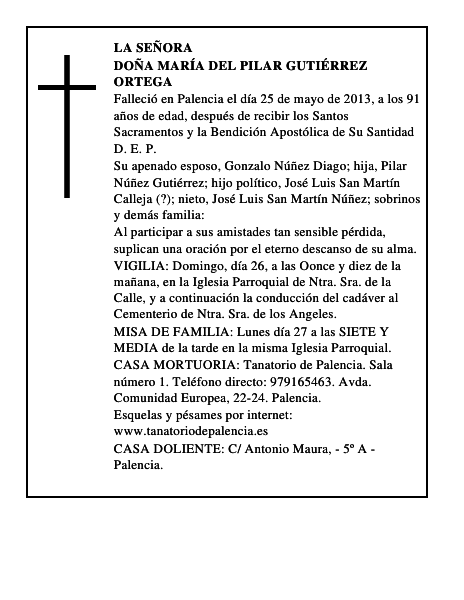 Doña María del Pilar Gutiérrez Ortega
