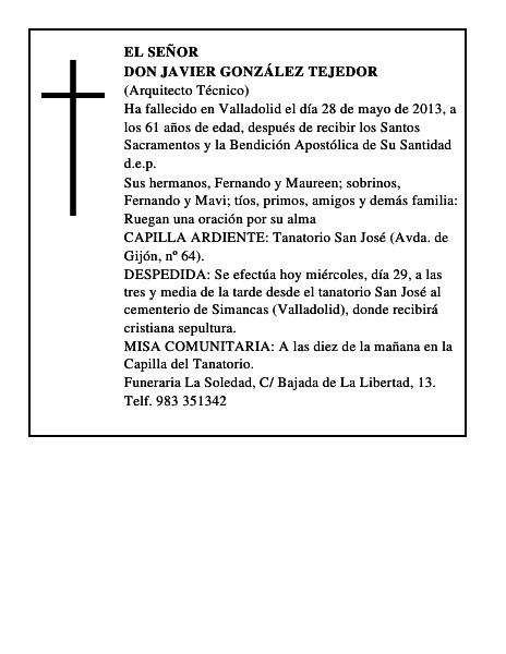 Don Javier González Tejedor