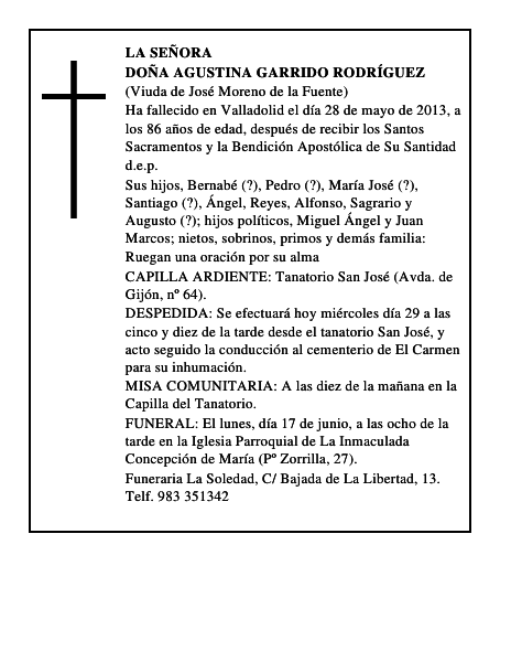 Doña Agustina Garrido Rodríguez