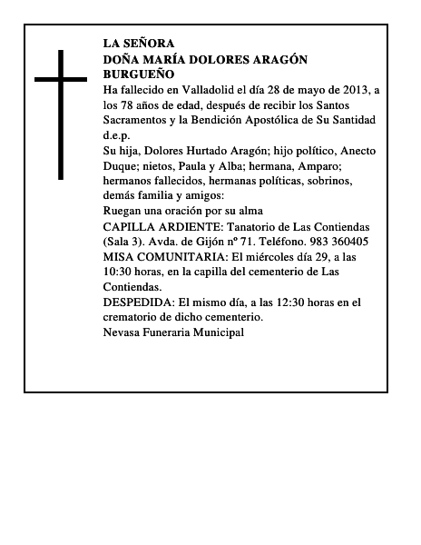 Doña María Dolores Aragón Burgueño