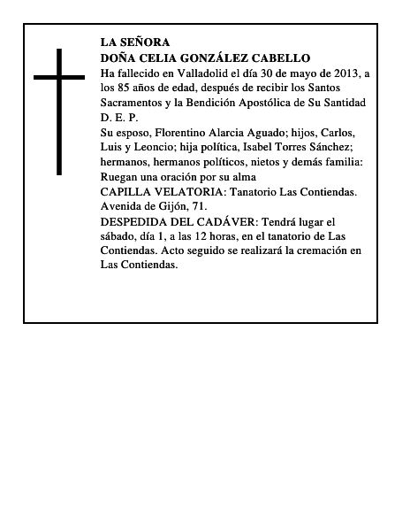 Doña Celia González Cabello