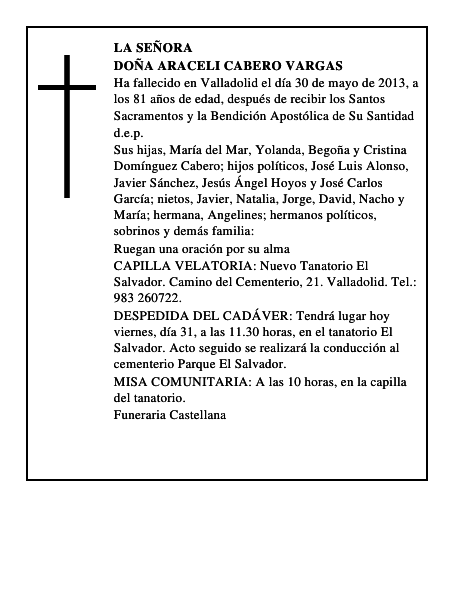 Doña Araceli Cabero Vargas