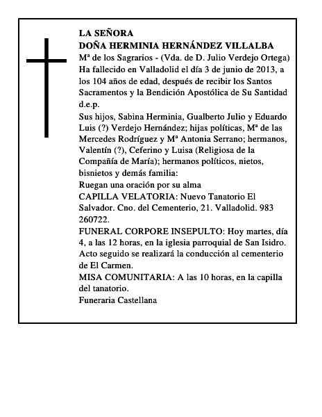 Doña Herminia Hernández Villalba