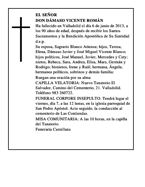 Don Dámaso Vicente Román