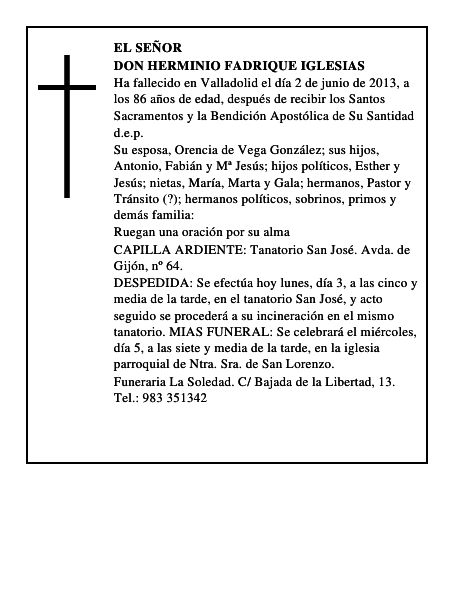 Don Herminio Fadrique Iglesias