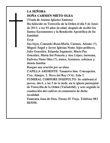 Doña Carmen Nieto Olea