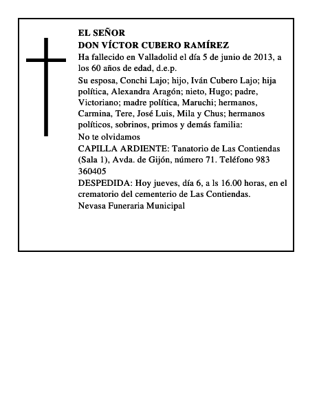 Don Víctor Cubero Ramírez