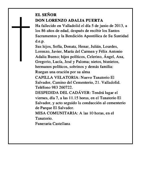 Don Lorenzo Adalia Puerta