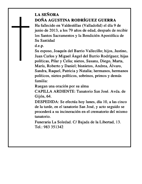 Doña Agustina Rodríguez Guerra