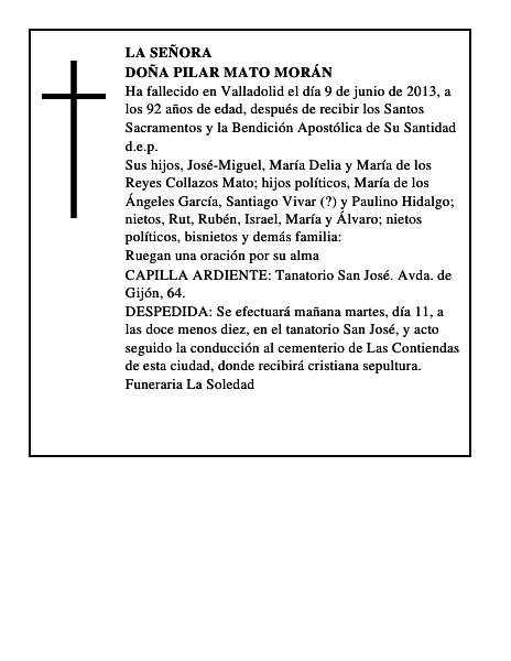 Doña Pilar Mato Morán