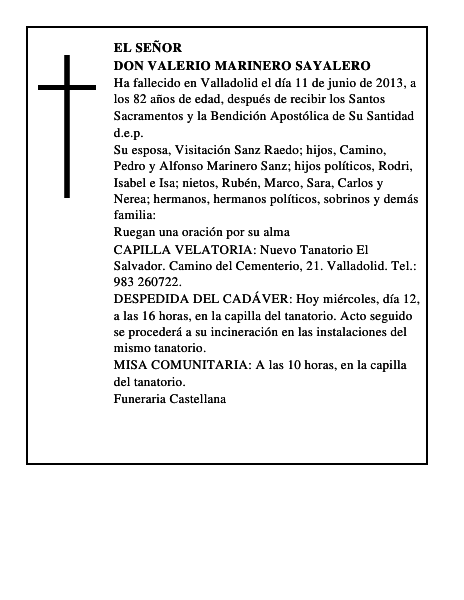 Don Valerio Marinero Sayalero