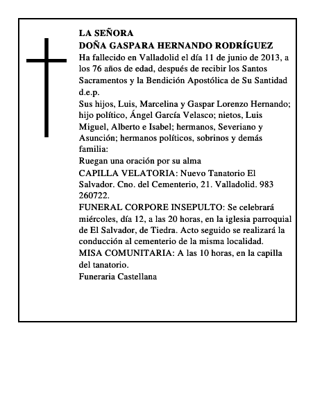 Doña Gaspara Hernando Rodríguez