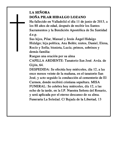 Doña Pilar Hidalgo Lozano