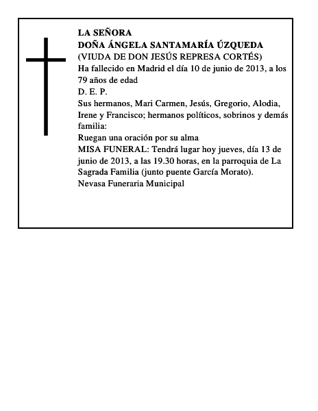 Doña Ángela Santamaría Úzqueda