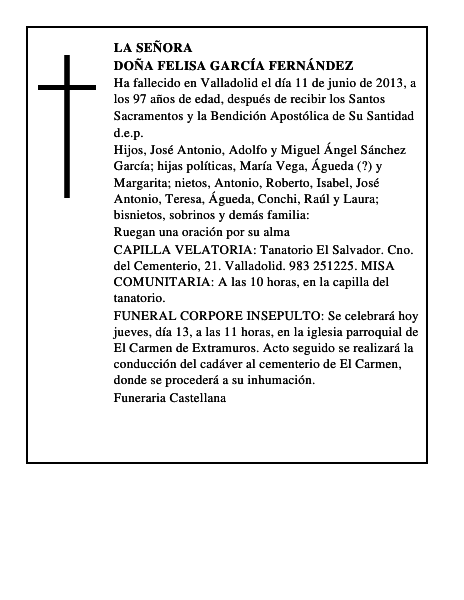 Doña Felisa García Fernández